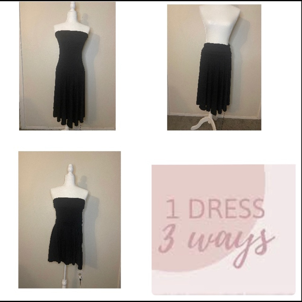 Black Strapless Dress (3 ways to wear it)